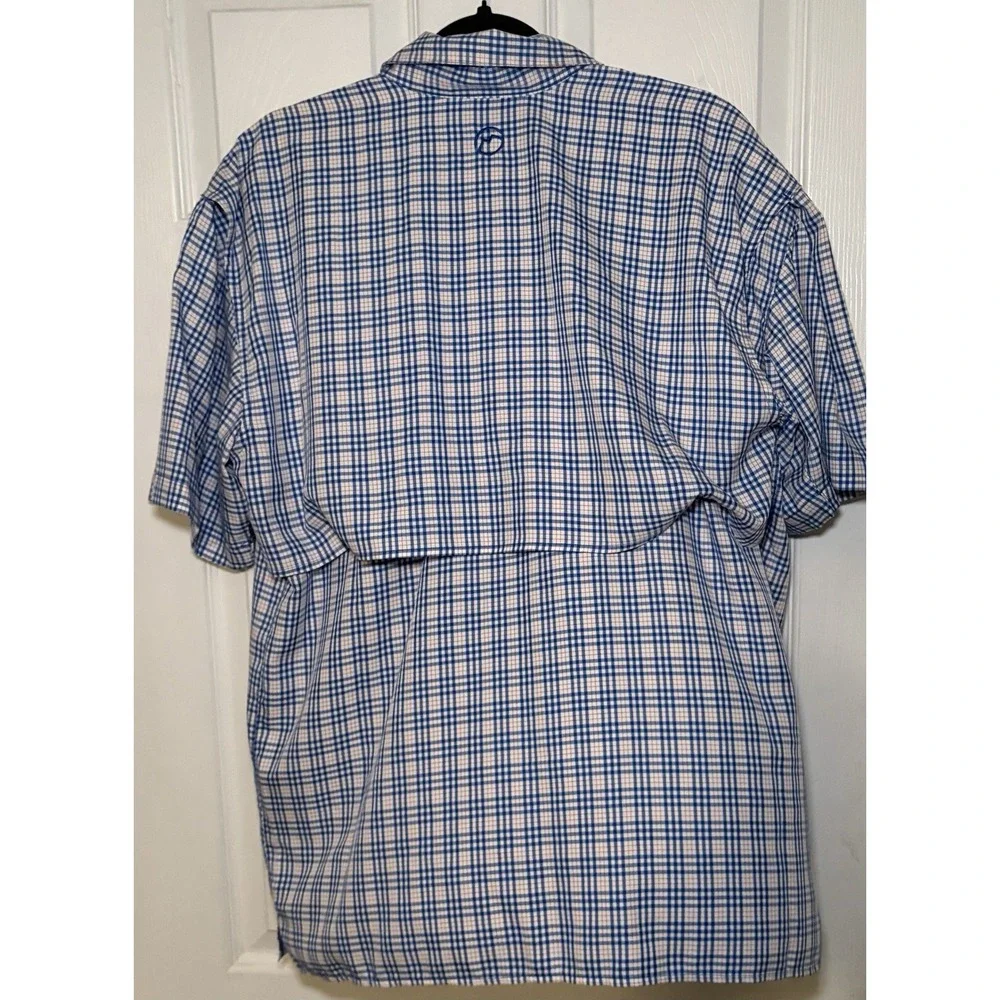 Magellan Vented Fishing Shirt | Blue Heather Button Casual Outdoors | Mens M